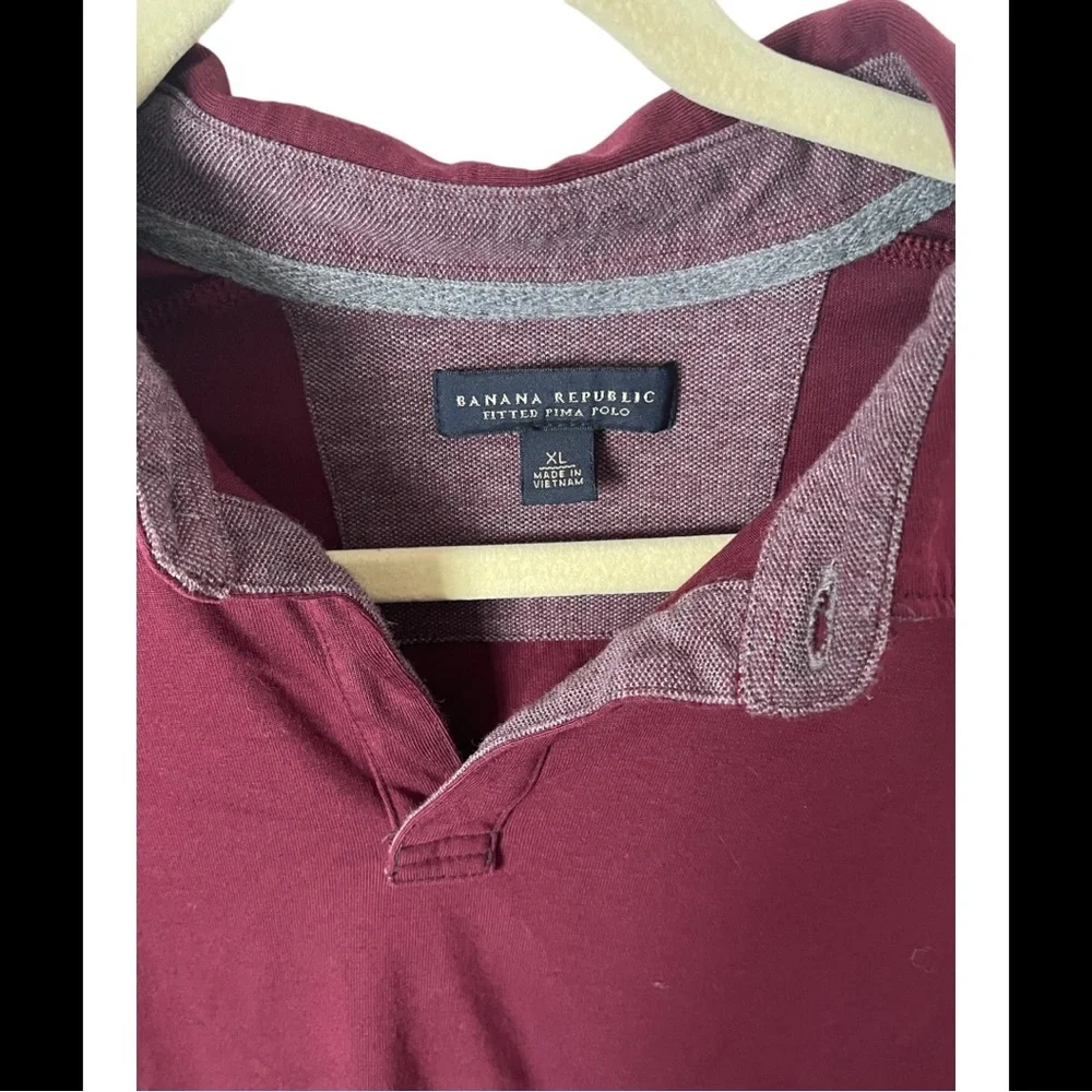 Banana Republic Fitted‎ Pima Cotton Polo Shirt in Eggplant XL